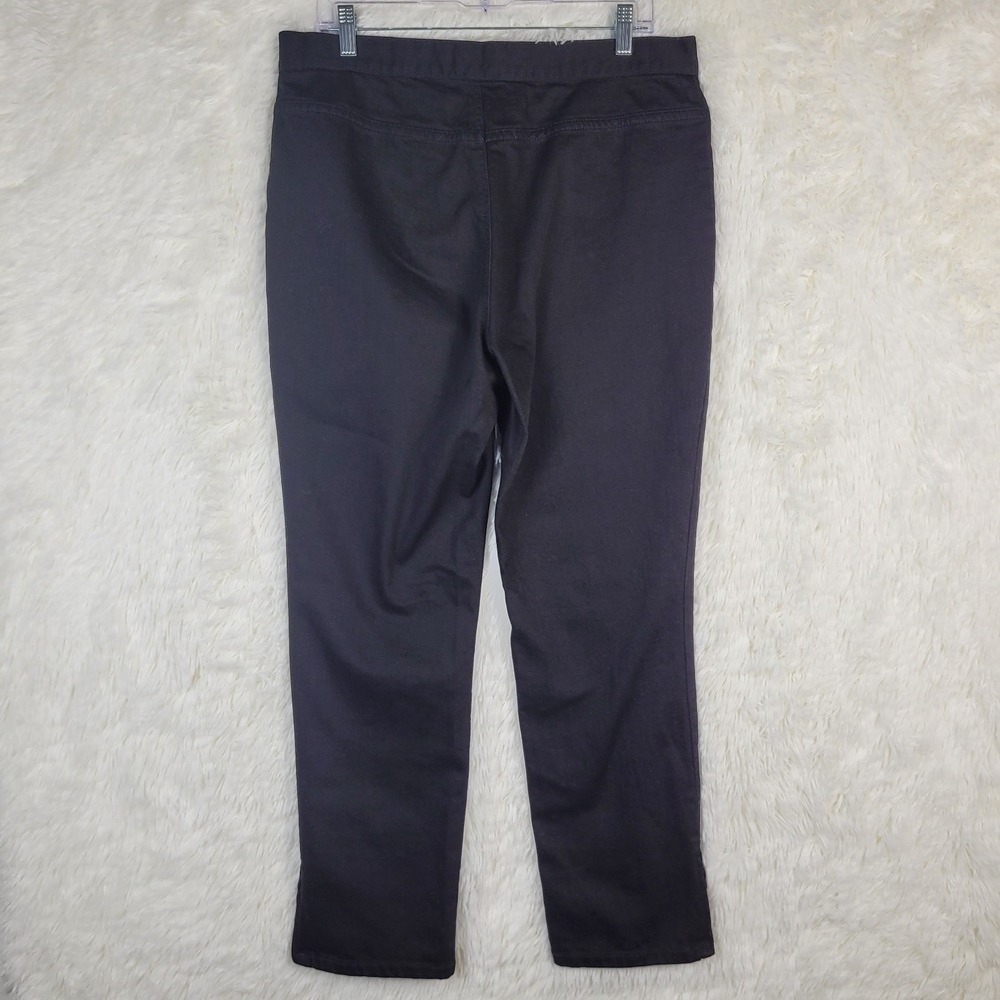 Lauren Jeans Womens Sz 12 Black Zip Hem Jeans Modern Straight Leg City - Picture 6 of 11